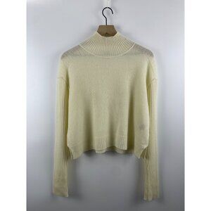 Free People Women's Medium Aubrey 100% Cashmere Boxy Ribbed Turtleneck Sweater